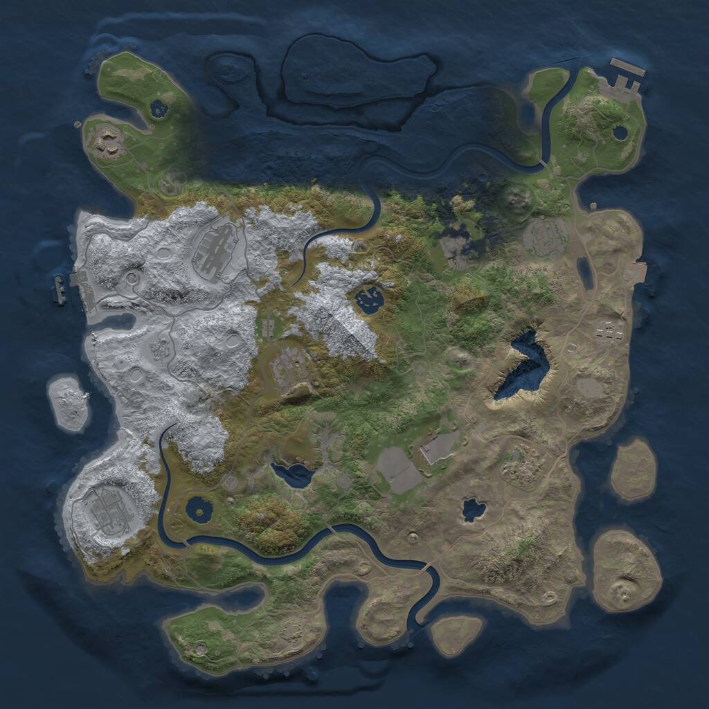 Rust Map: Procedural Map, Size: 4000, Seed: 125820783, 16 Monuments