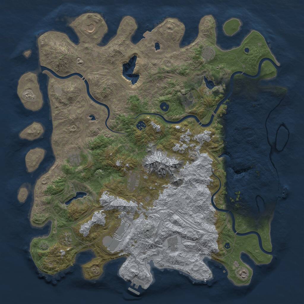 Rust Map: Procedural Map, Size: 5000, Seed: 686554301, 17 Monuments