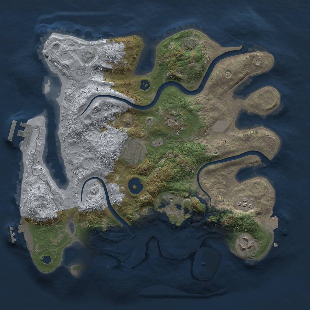 Rust Map: Procedural Map, Size: 3000, Seed: 65133794, 11 Monuments