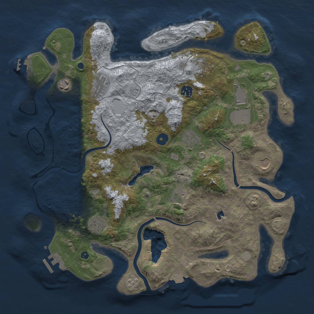 Rust Map: Procedural Map, Size: 4000, Seed: 869218229, 16 Monuments