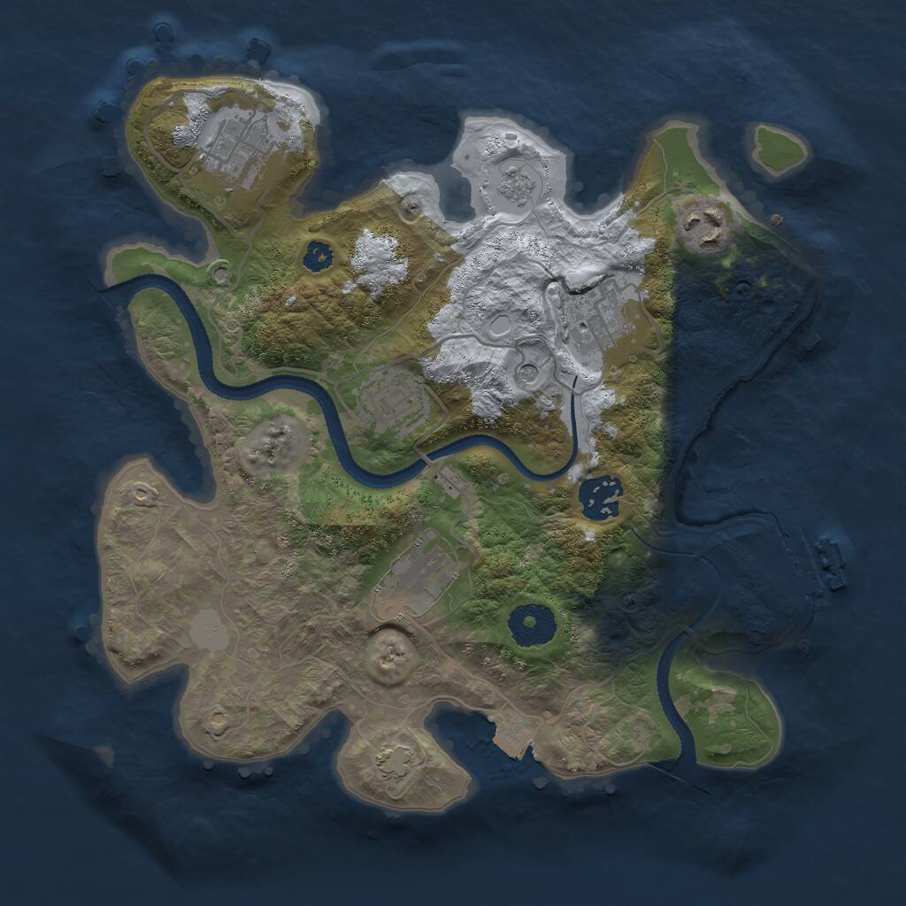 Rust Map: Procedural Map, Size: 3000, Seed: 29842, 11 Monuments