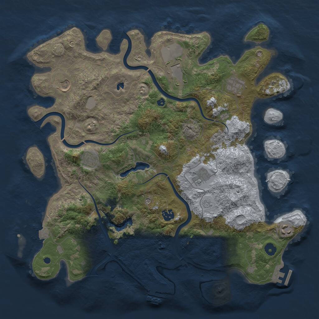 Rust Map: Procedural Map, Size: 4000, Seed: 766649338, 14 Monuments