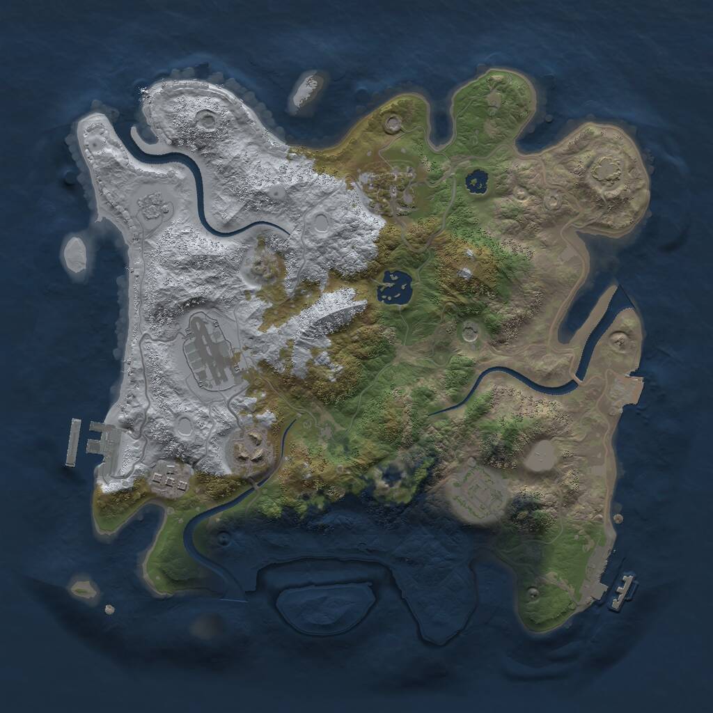Rust Map: Procedural Map, Size: 3000, Seed: 112345, 12 Monuments
