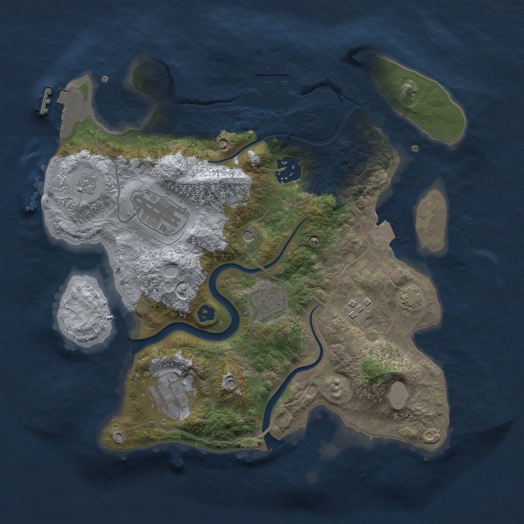 Rust Map: Procedural Map, Size: 3000, Seed: 910702914, 11 Monuments