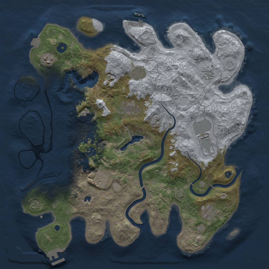 Rust Map: Procedural Map, Size: 4000, Seed: 277050747, 15 Monuments
