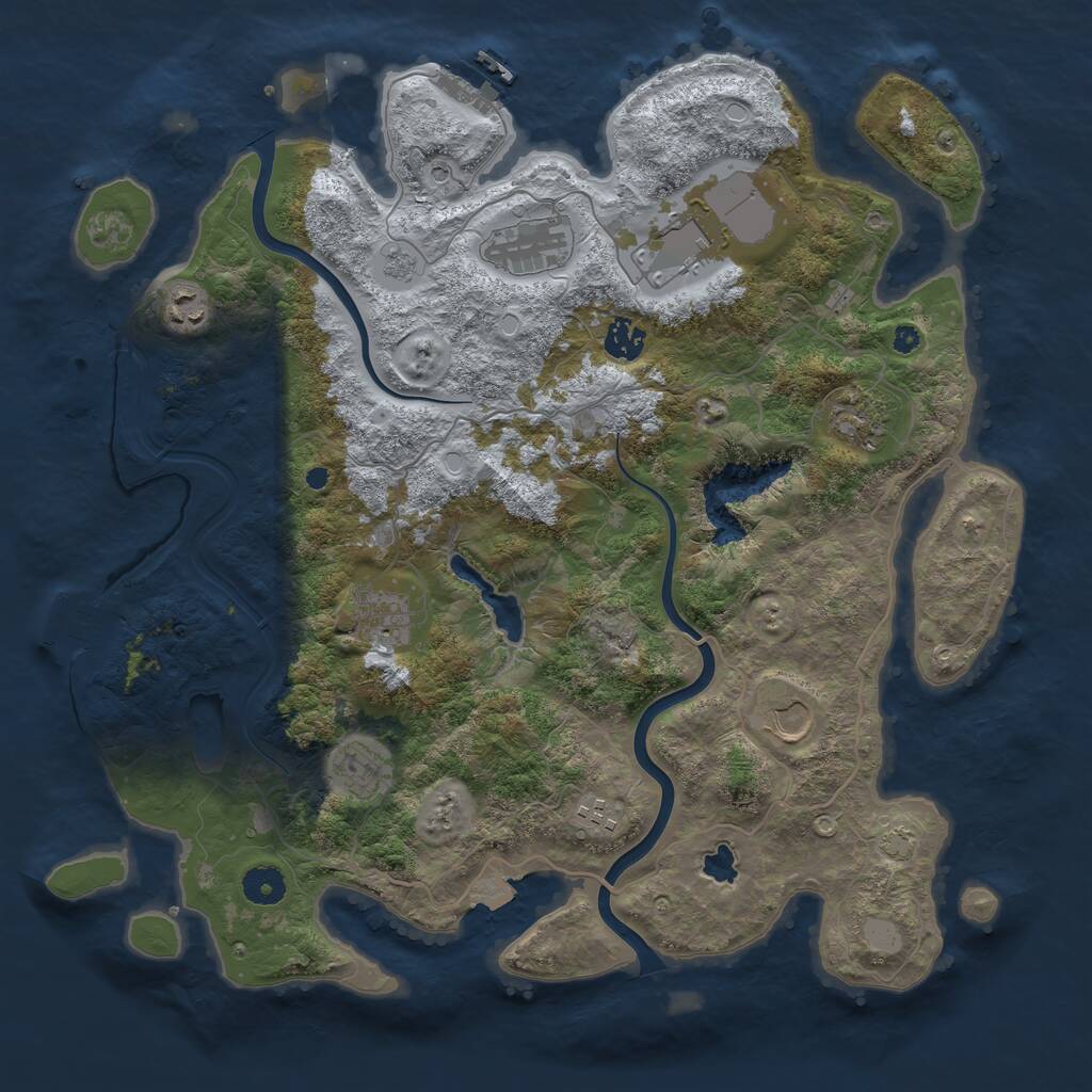 Rust Map: Procedural Map, Size: 4000, Seed: 948919455, 15 Monuments