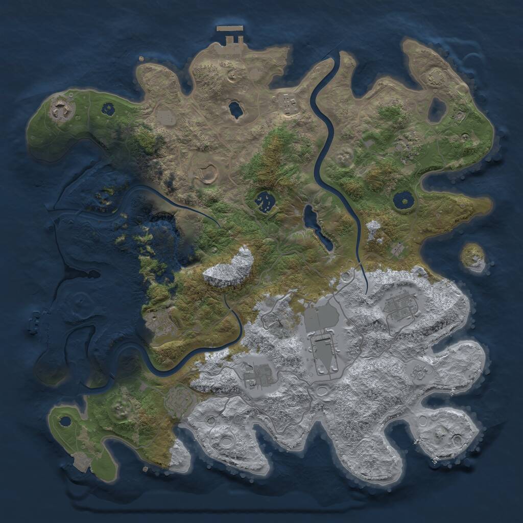 Rust Map: Procedural Map, Size: 4000, Seed: 677293395, 16 Monuments