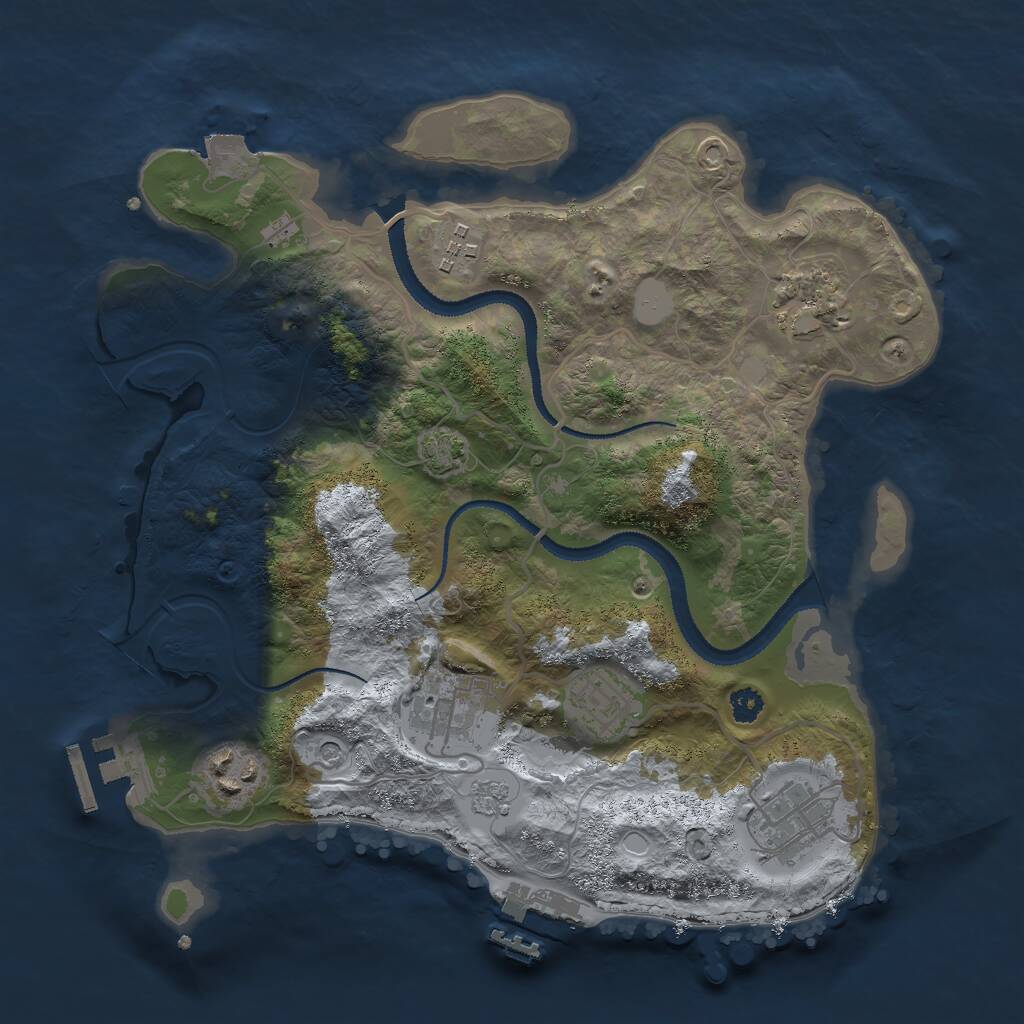 Rust Map: Procedural Map, Size: 3000, Seed: 782616169, 12 Monuments