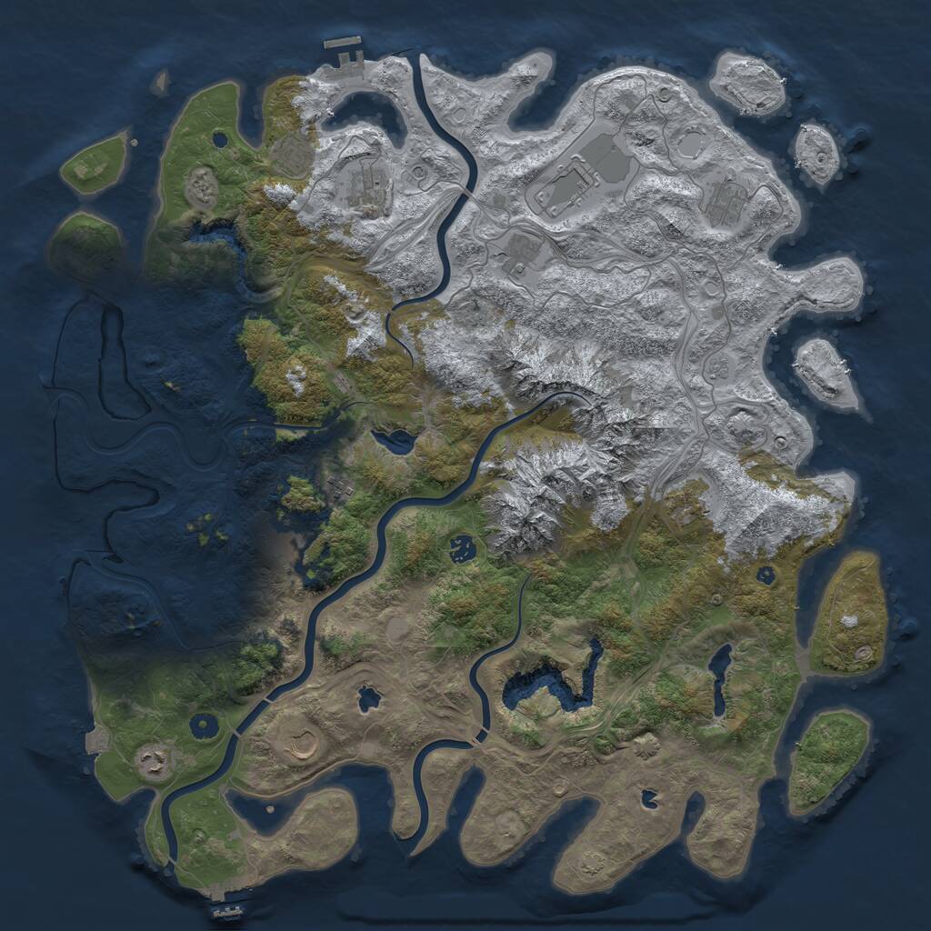Rust Map: Procedural Map, Size: 5000, Seed: 2017068, 17 Monuments