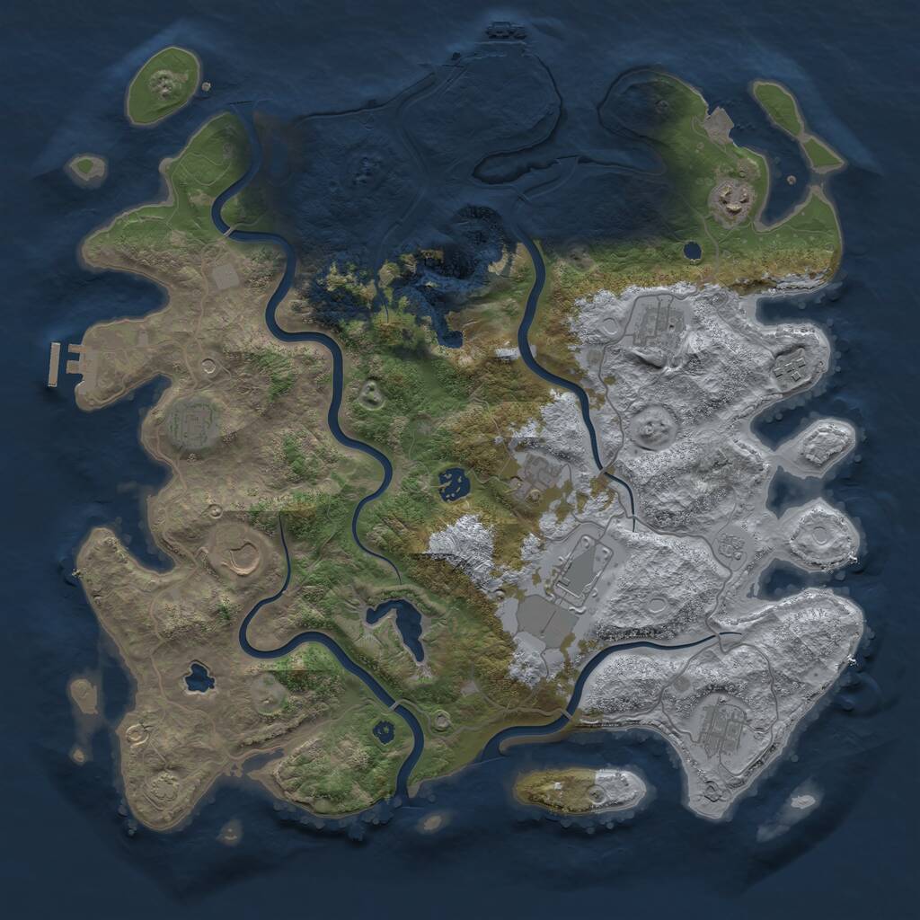 Rust Map: Procedural Map, Size: 4200, Seed: 10124815, 15 Monuments
