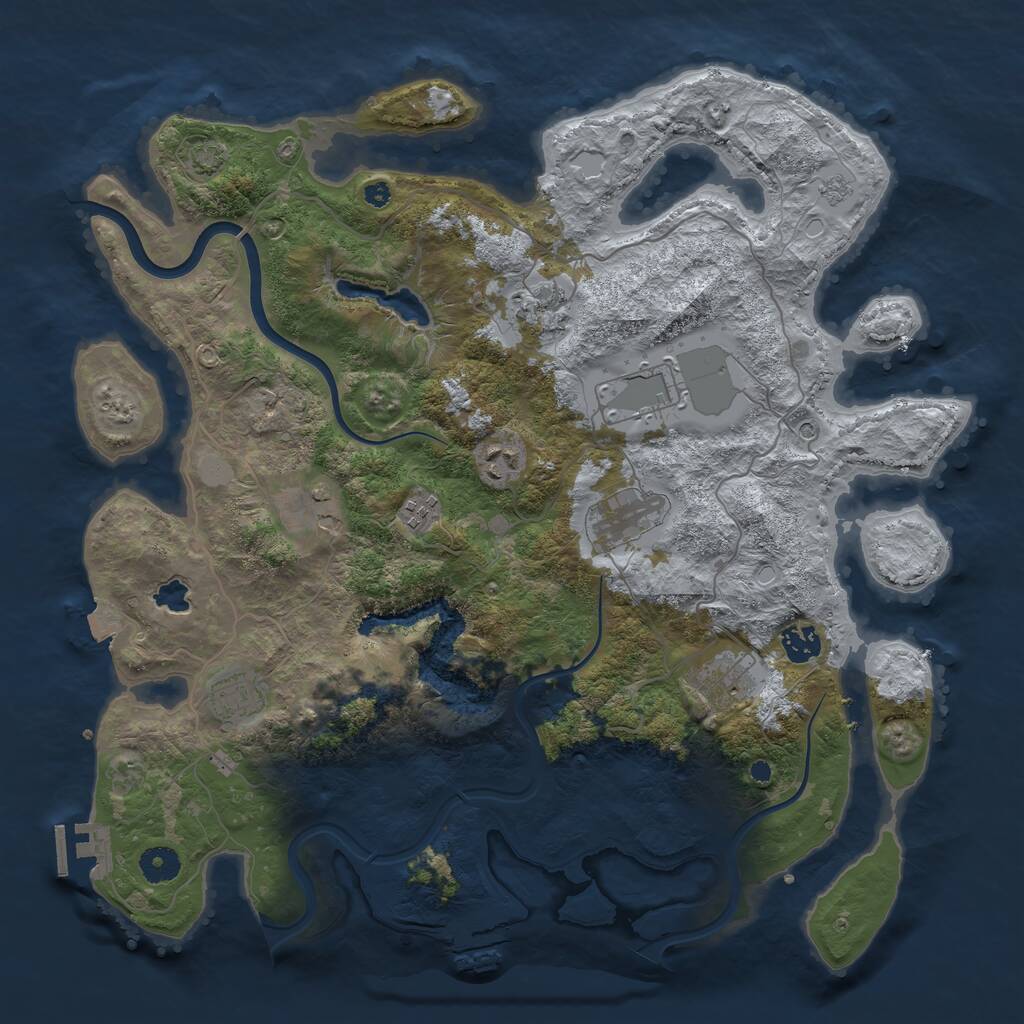 Rust Map: Procedural Map, Size: 4000, Seed: 1849375, 15 Monuments