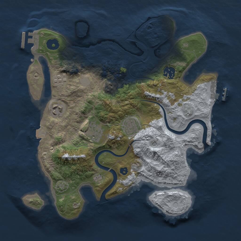 Rust Map: Procedural Map, Size: 3000, Seed: 75638482, 10 Monuments