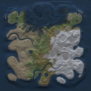 Thumbnail Rust Map: Procedural Map, Size: 3500, Seed: 54989291, 15 Monuments