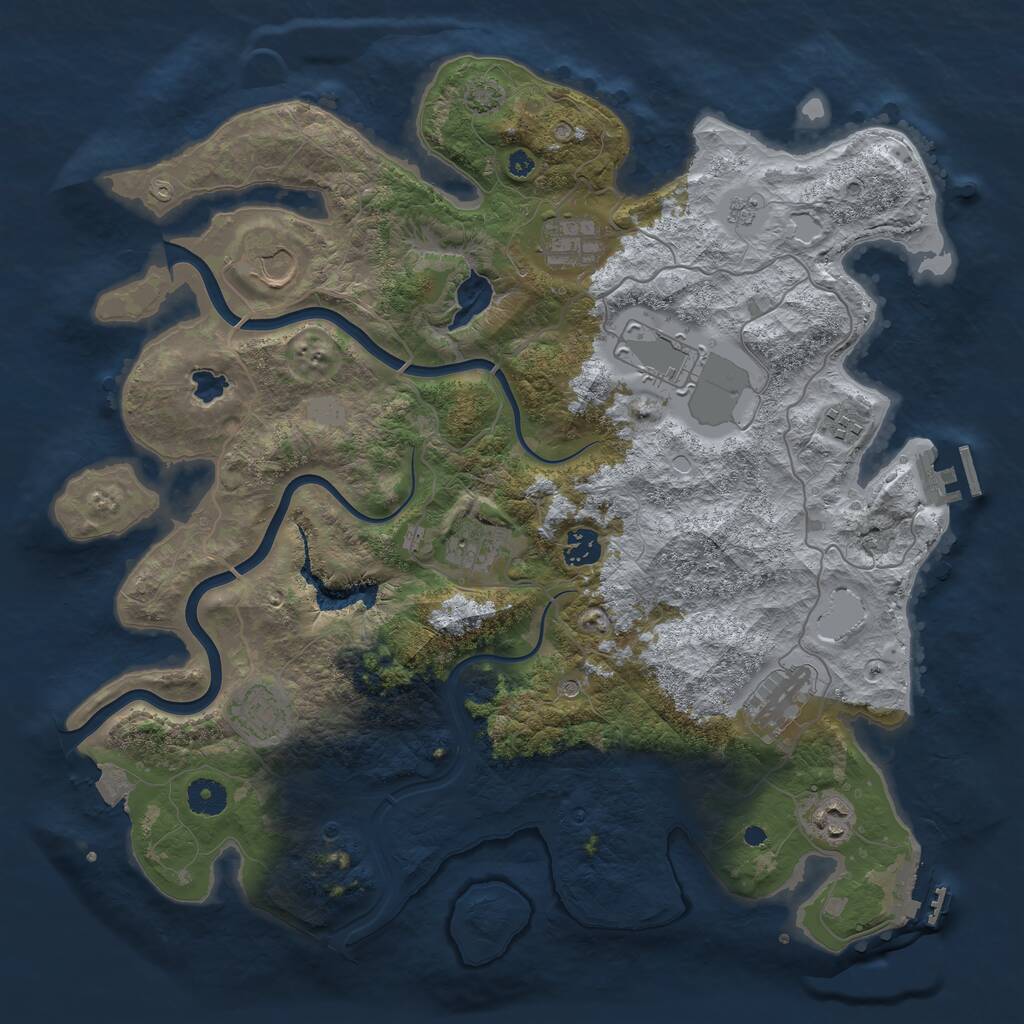 Rust Map: Procedural Map, Size: 4000, Seed: 1924857, 15 Monuments