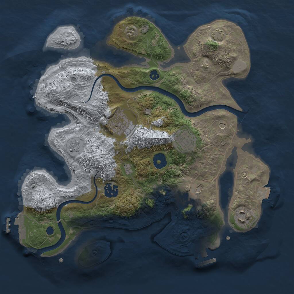 Rust Map: Procedural Map, Size: 3000, Seed: 41326919, 11 Monuments