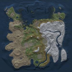 Thumbnail Rust Map: Procedural Map, Size: 3600, Seed: 1514719438, 15 Monuments