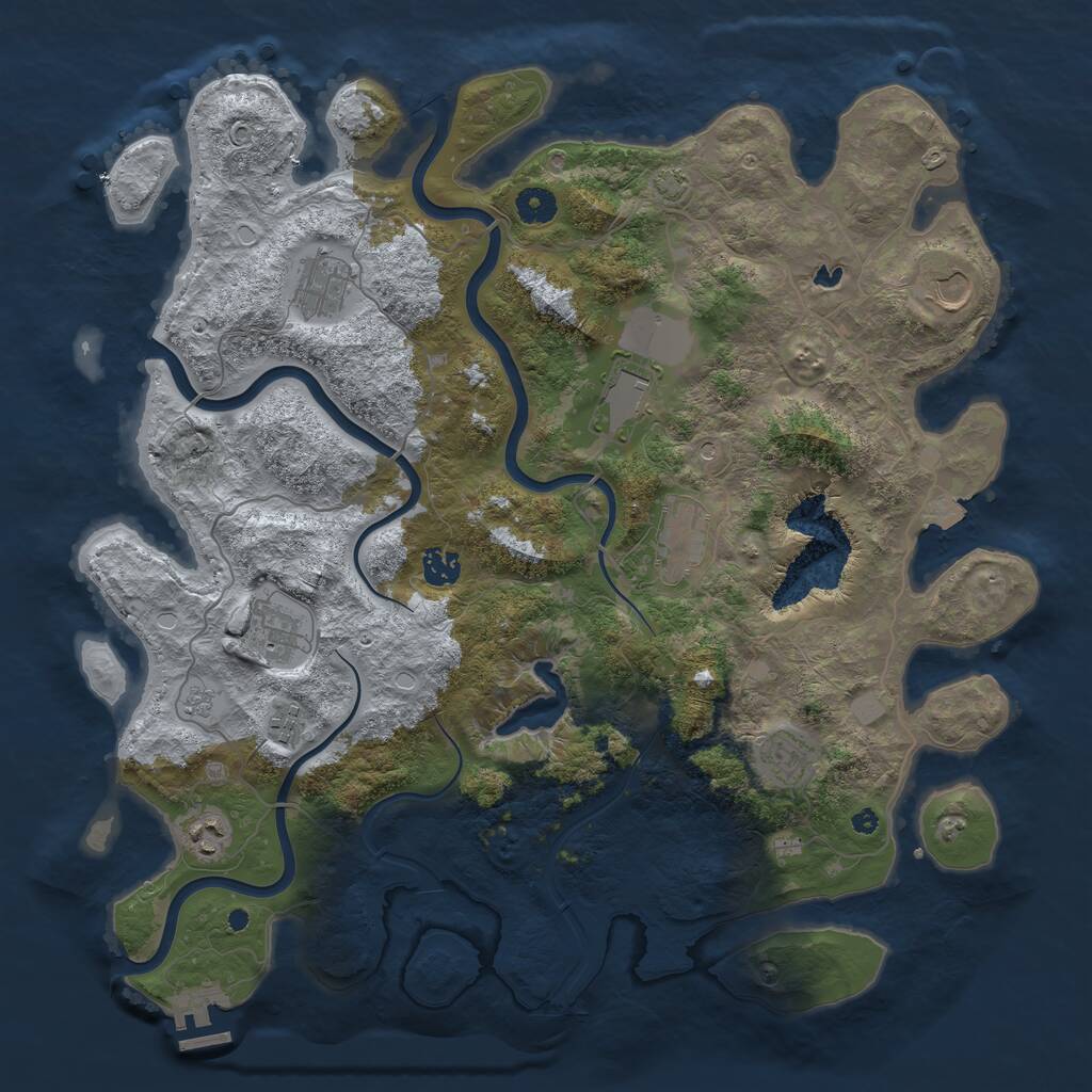 Rust Map: Procedural Map, Size: 4200, Seed: 48238, 14 Monuments