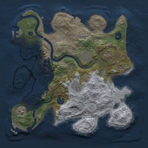 Thumbnail Rust Map: Procedural Map, Size: 3000, Seed: 17281, 12 Monuments