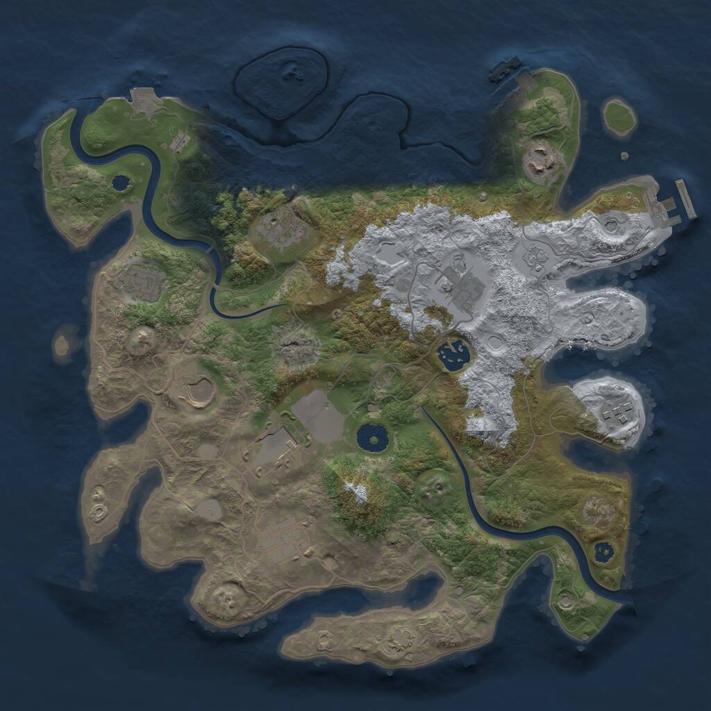 Rust Map: Procedural Map, Size: 3500, Seed: 89795824, 15 Monuments