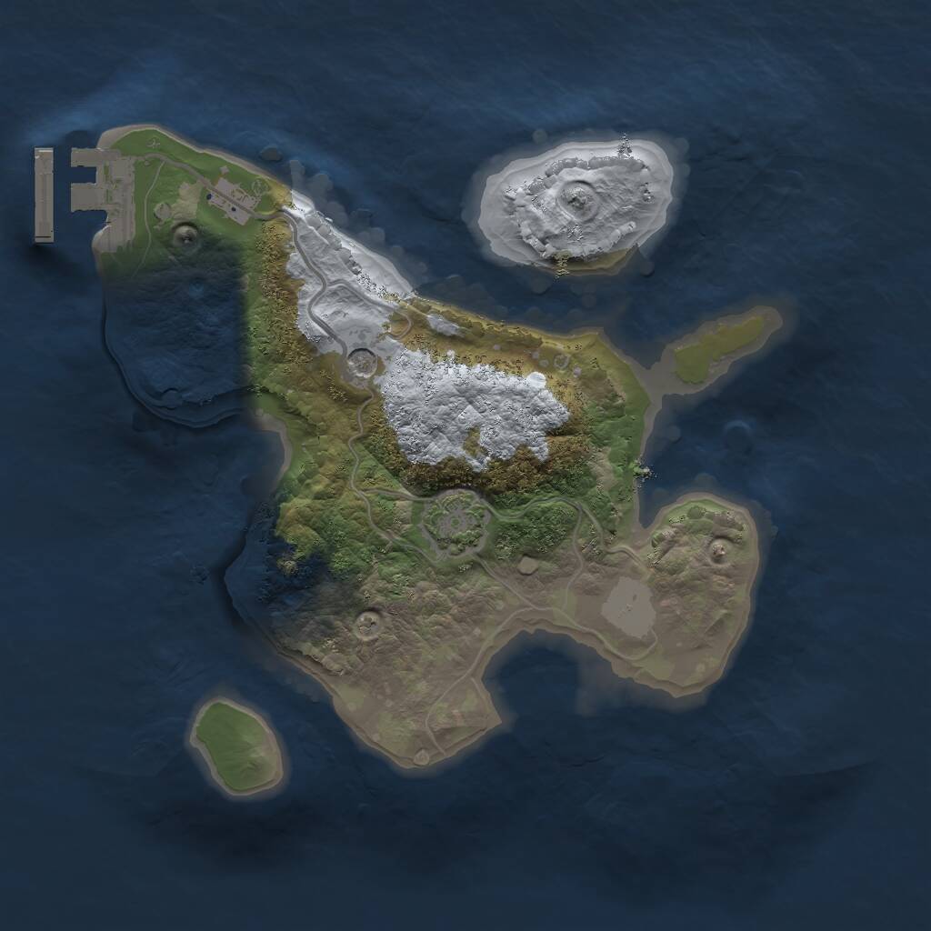 Rust Map: Procedural Map, Size: 2000, Seed: 648848545, 4 Monuments