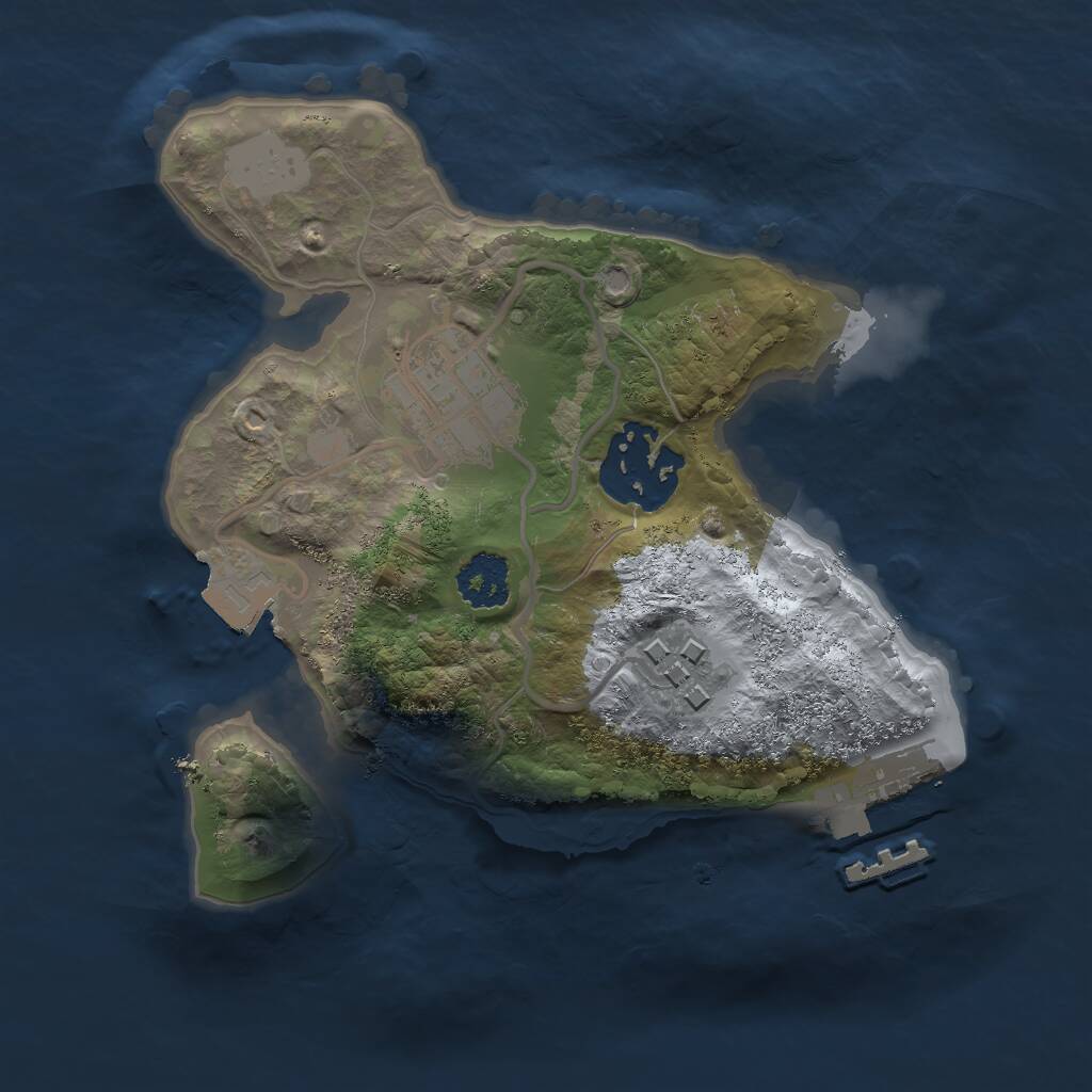 Rust Map: Procedural Map, Size: 2000, Seed: 1506199107, 5 Monuments