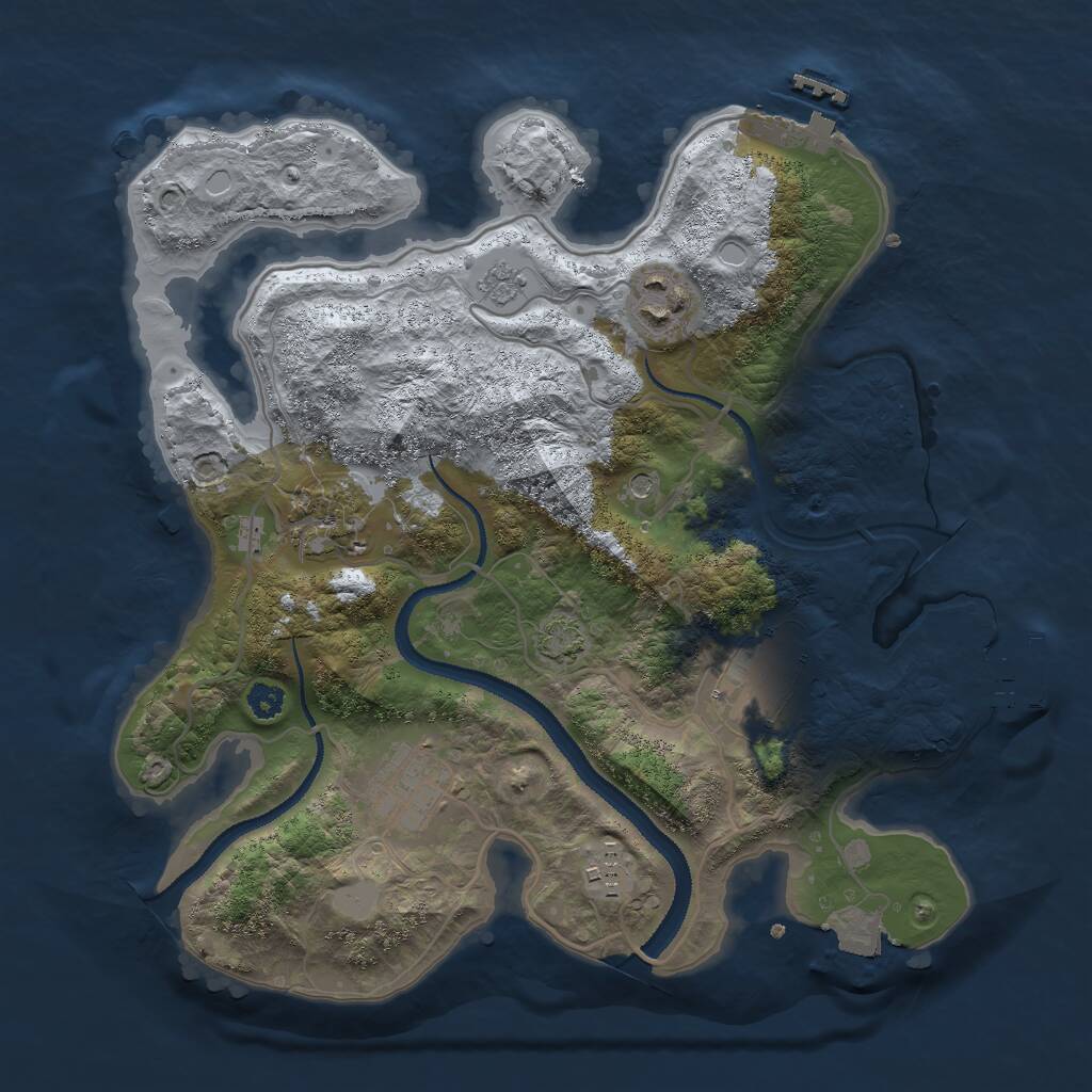 Rust Map: Procedural Map, Size: 3000, Seed: 92344, 11 Monuments
