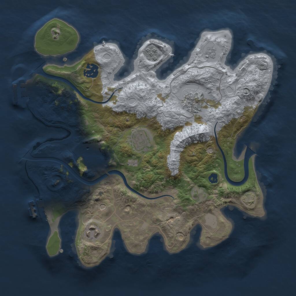 Rust Map: Procedural Map, Size: 3000, Seed: 1987952030, 12 Monuments