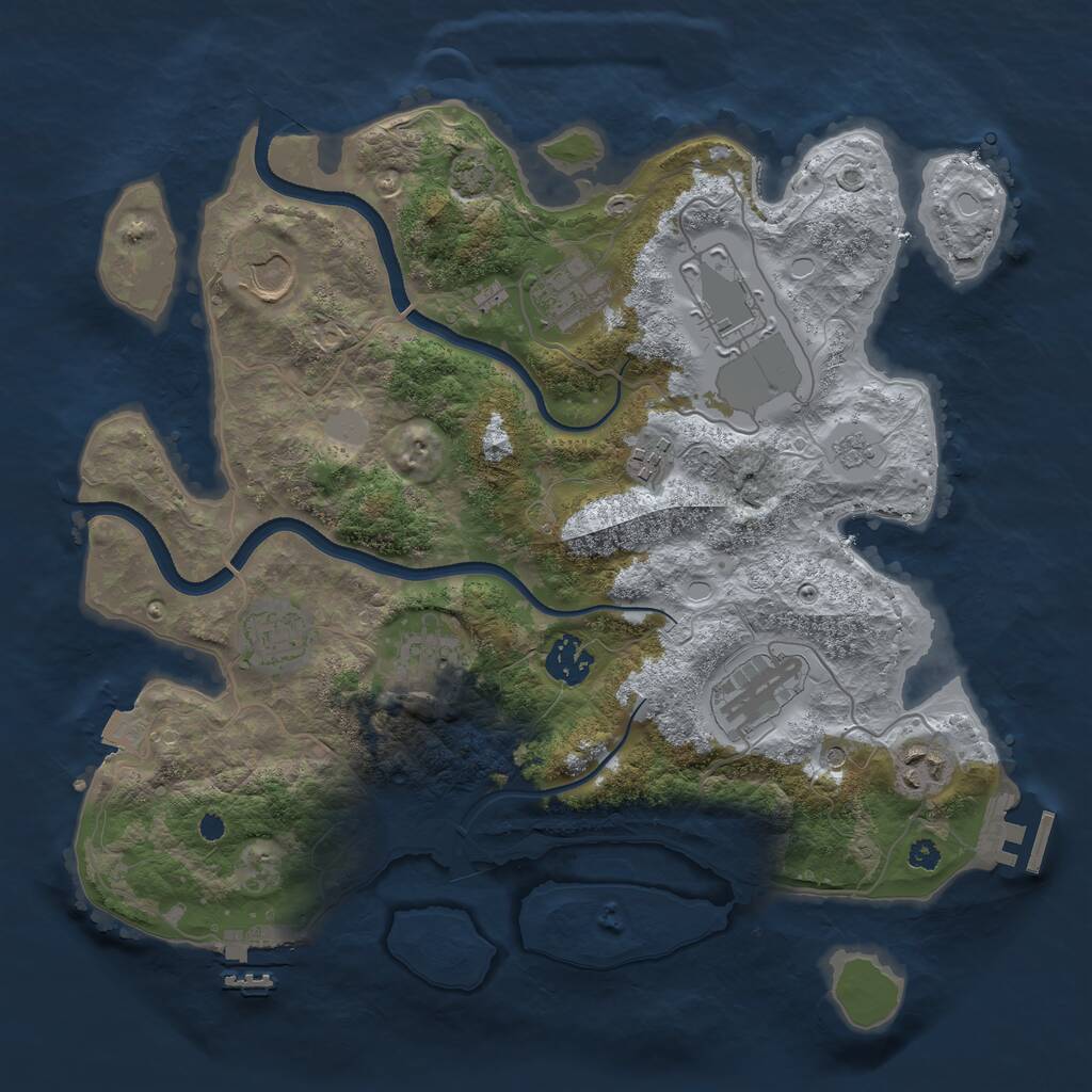 Rust Map: Procedural Map, Size: 3500, Seed: 10892, 15 Monuments
