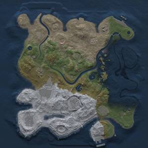 Thumbnail Rust Map: Procedural Map, Size: 3500, Seed: 2131560438, 15 Monuments