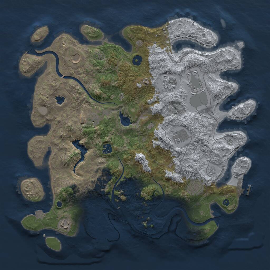 Rust Map: Procedural Map, Size: 4000, Seed: 114514810, 15 Monuments