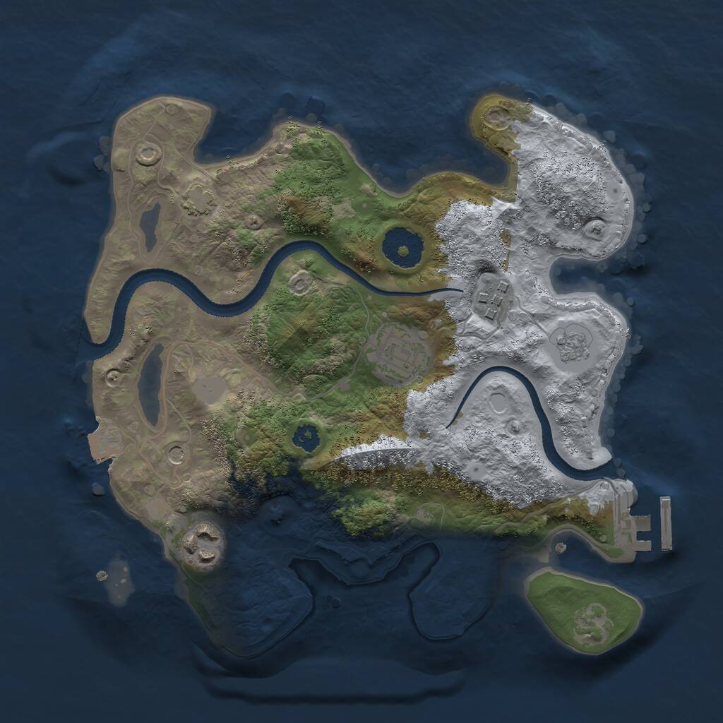 Rust Map: Procedural Map, Size: 2700, Seed: 50150, 8 Monuments