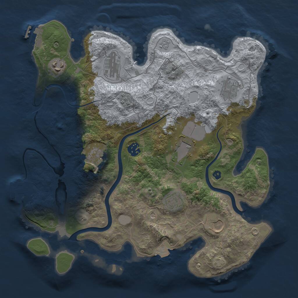 Rust Map: Procedural Map, Size: 3500, Seed: 1506199101, 15 Monuments