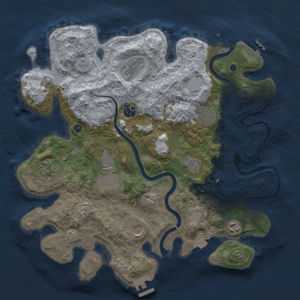 Rust Map: Procedural Map, Size: 3700, Seed: 530167073, 15 Monuments