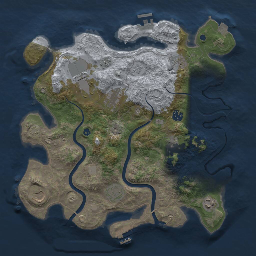 Rust Map: Procedural Map, Size: 3500, Seed: 138306871, 15 Monuments