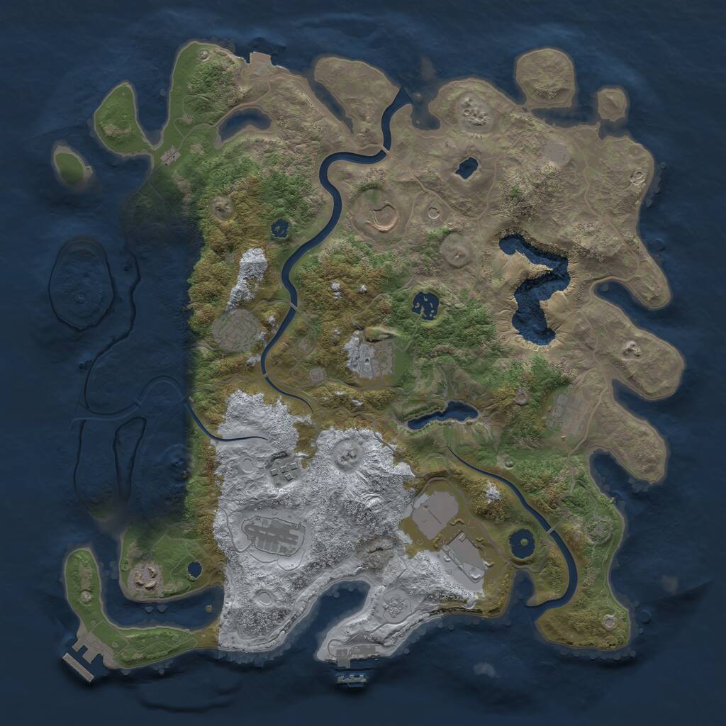 Rust Map: Procedural Map, Size: 4000, Seed: 715643, 15 Monuments