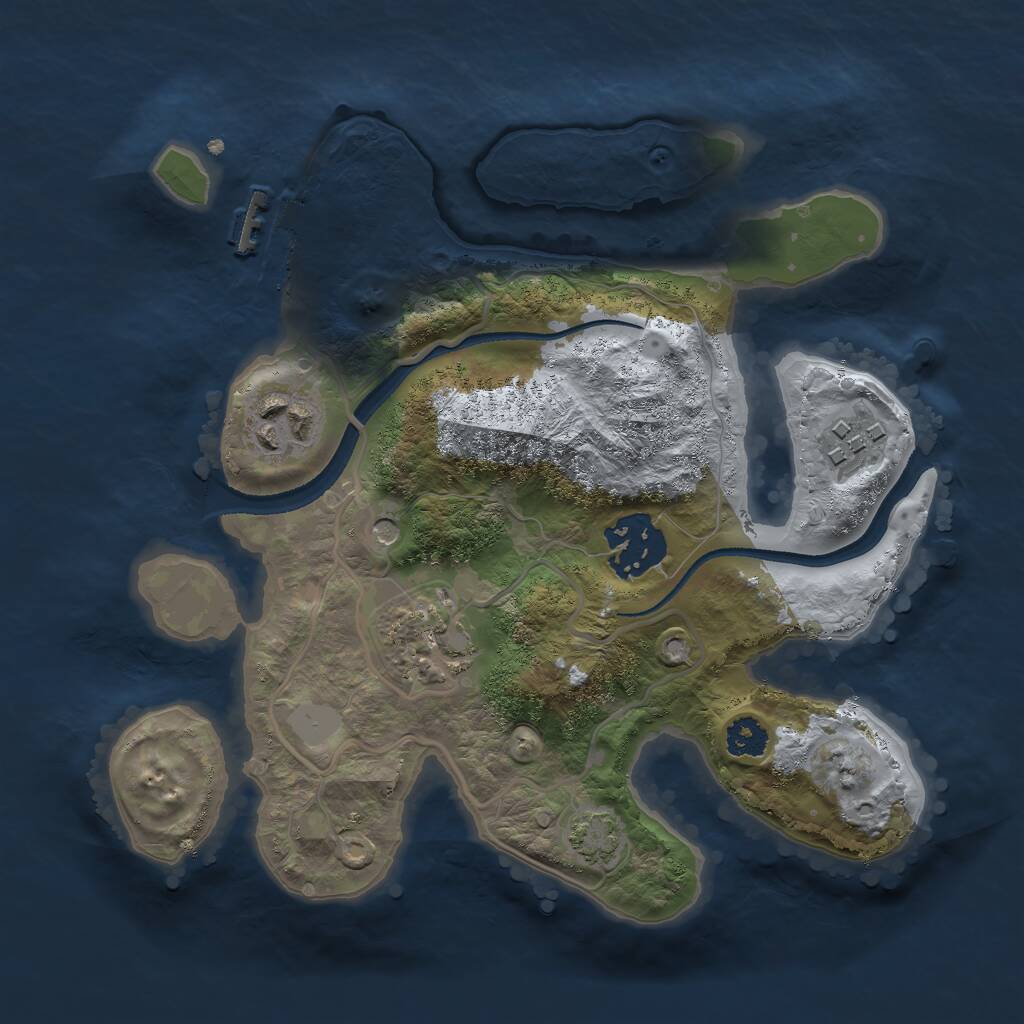 Rust Map: Procedural Map, Size: 2500, Seed: 918138429, 8 Monuments