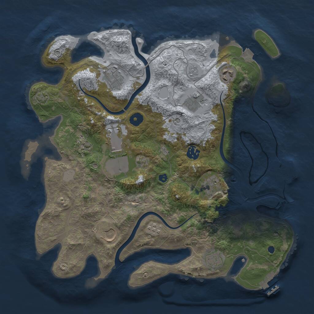 Rust Map: Procedural Map, Size: 3600, Seed: 431696791, 16 Monuments