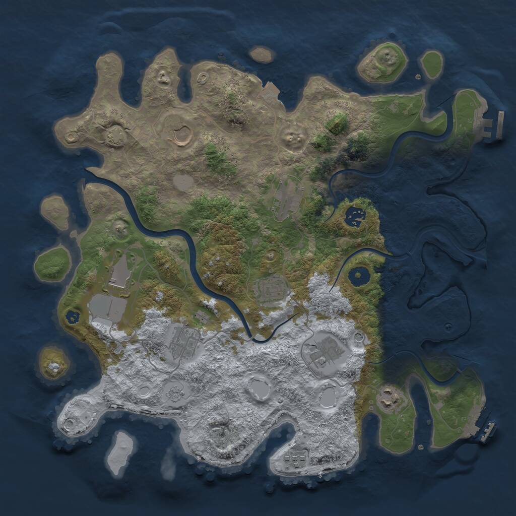 Rust Map: Procedural Map, Size: 3750, Seed: 1786916145, 15 Monuments