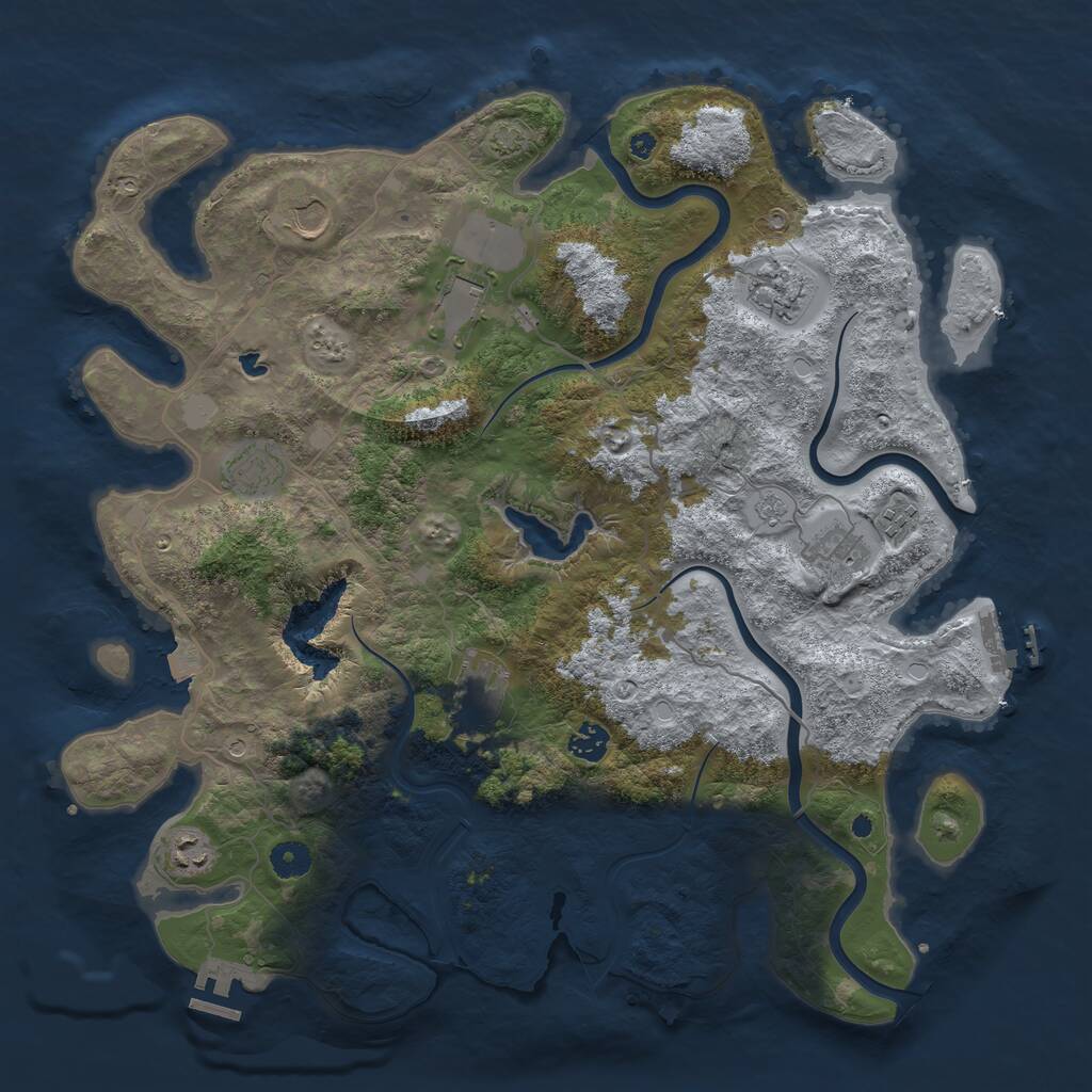 Rust Map: Procedural Map, Size: 4200, Seed: 46852, 15 Monuments