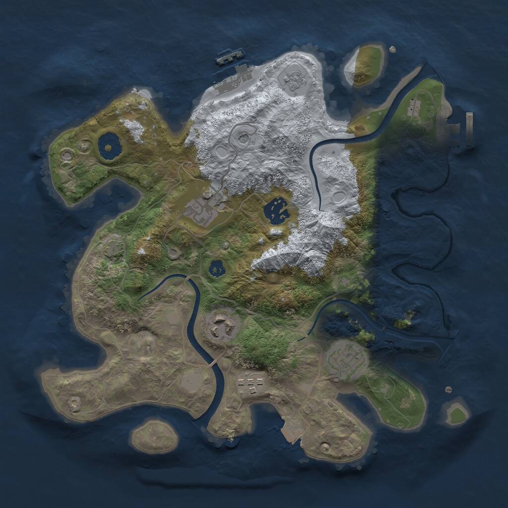 Rust Map: Procedural Map, Size: 3000, Seed: 10364, 11 Monuments