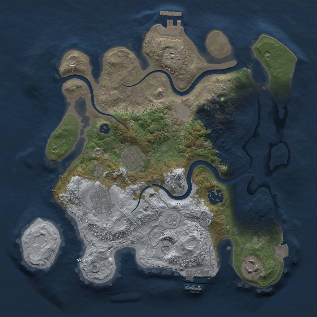 Rust Map: Procedural Map, Size: 3000, Seed: 8921016, 11 Monuments