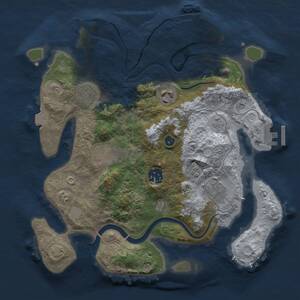 Thumbnail Rust Map: Procedural Map, Size: 3000, Seed: 7464, 12 Monuments