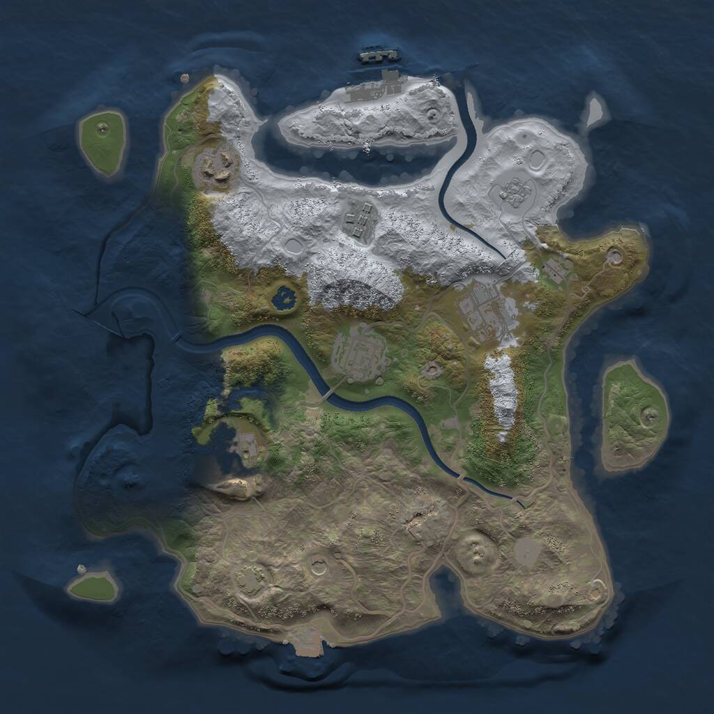 Rust Map: Procedural Map, Size: 3000, Seed: 226744896, 10 Monuments