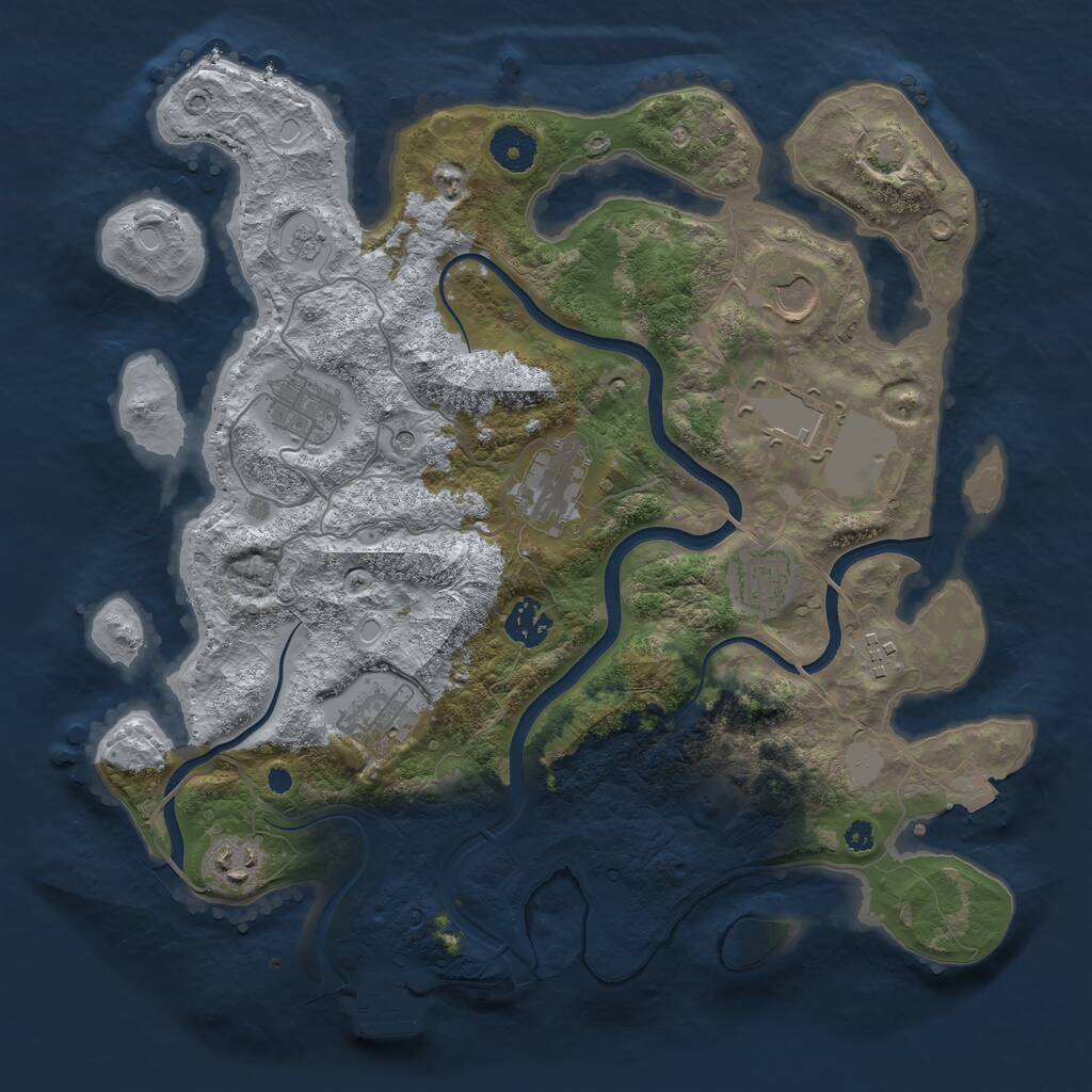 Rust Map: Procedural Map, Size: 3600, Seed: 285, 14 Monuments
