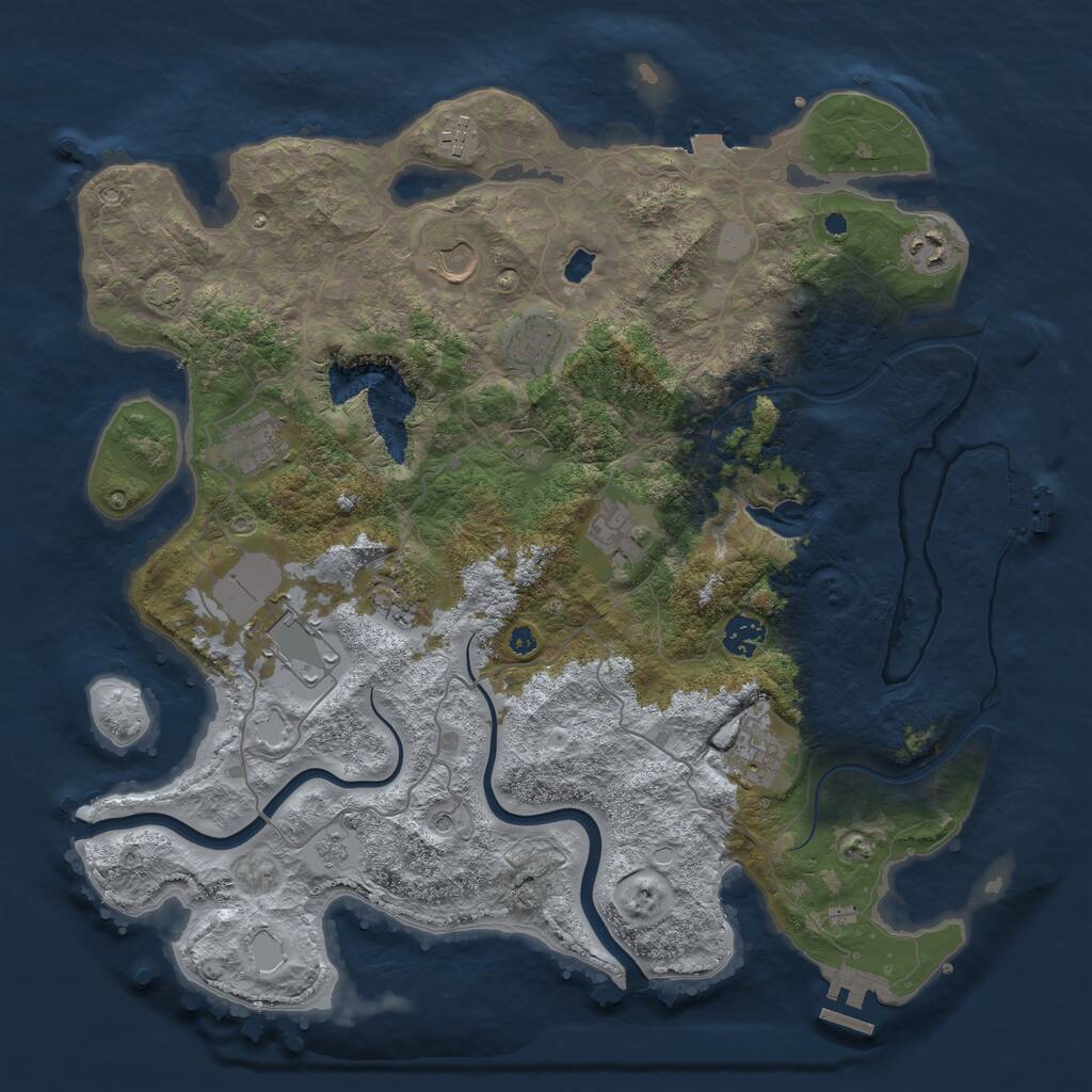 Rust Map: Procedural Map, Size: 4000, Seed: 1465856, 16 Monuments