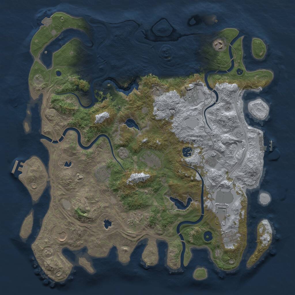 Rust Map: Procedural Map, Size: 4500, Seed: 339272979, 17 Monuments