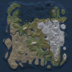 Thumbnail Rust Map: Procedural Map, Size: 4500, Seed: 339272979, 17 Monuments