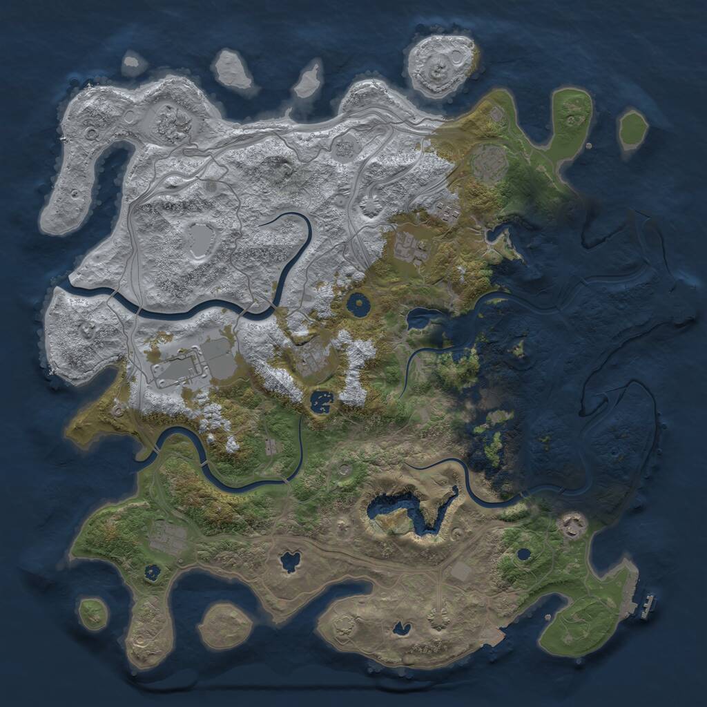 Rust Map: Procedural Map, Size: 4500, Seed: 20260504, 16 Monuments