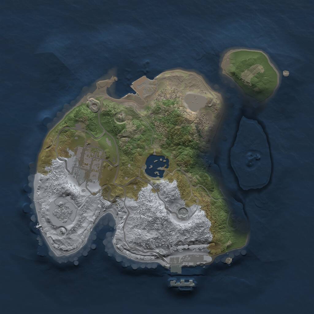 Rust Map: Procedural Map, Size: 2000, Seed: 1135341834, 6 Monuments