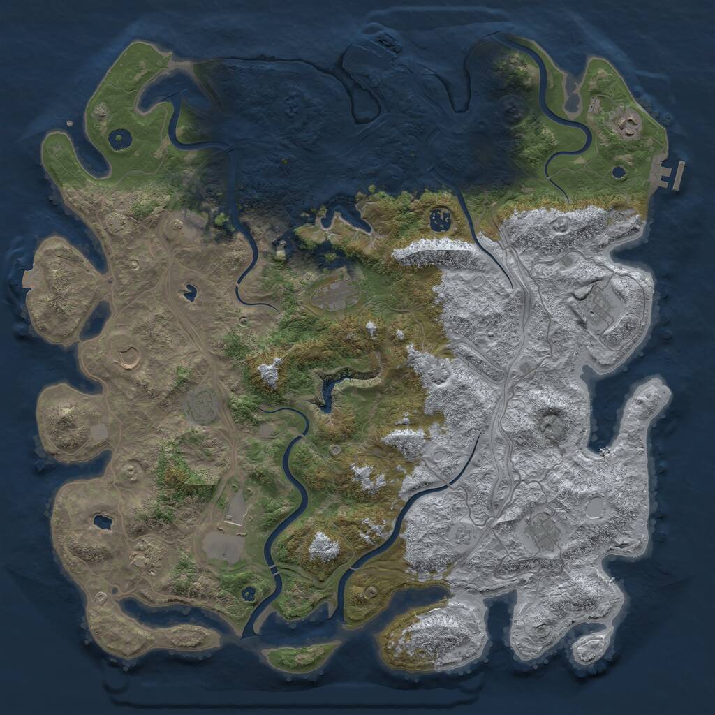 Rust Map: Procedural Map, Size: 4800, Seed: 988628381, 17 Monuments